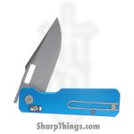 Vero Engineering - VE-AuSWBLDP - Aura - Folding Knife - 14C28N Stonewash Drop Point - Aluminum - Blue - Image 4