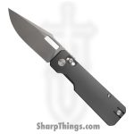 Vero Engineering - VE-AuSWGrDP - Aura - Folding Knife - 14C28N Stonewash Drop Point - Aluminum - Grey