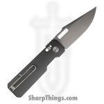Vero Engineering - VE-AuSWGrDP - Aura - Folding Knife - 14C28N Stonewash Drop Point - Aluminum - Grey - Image 2
