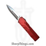 Atomic Knives - WNS-DT01RDDE - UltraLite ATOMIC - OTF Auto - D2 Satin Dagger - Aluminum - Red