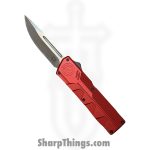 Atomic Knives - WNS-DT01RDDP - UltraLite ATOMIC - OTF Auto - D2 Satin Drop Point - Aluminum - Red