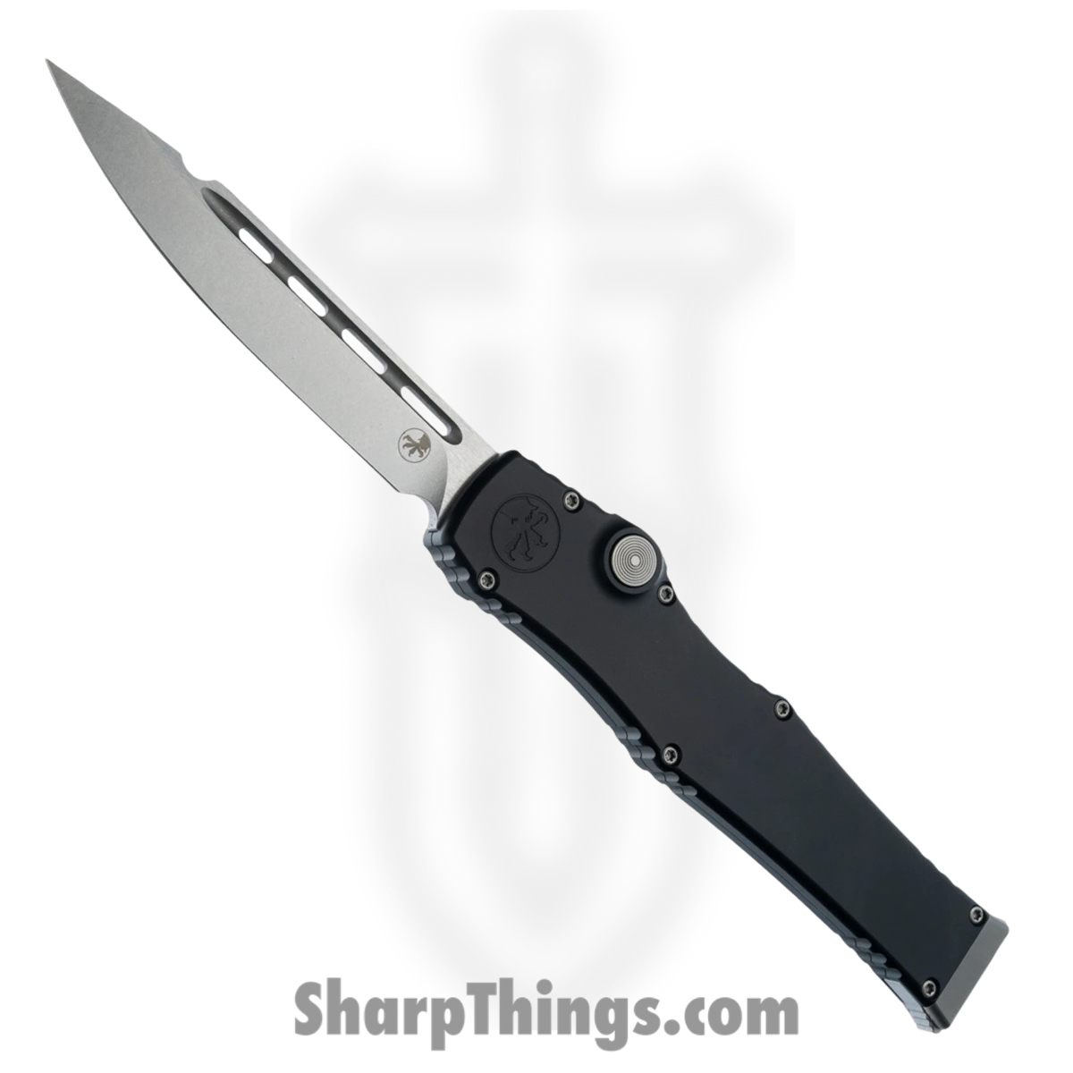 1350-10MS1_1.jpg Microtech - 1350-10MS1 - Halo VII Marfione Select - OTF Auto - M390MK Stonewash Clip Point - Aluminum - Black - Image 1