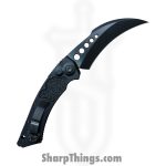 Microtech - 166-1DLCTSH - Hawk Auto Shadow - Automatic Knife - M390MK DLC Hawkbill - 6061-T6 Aluminum - Black - Image 2