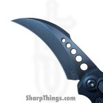 Microtech - 166-1DLCTSH - Hawk Auto Shadow - Automatic Knife - M390MK DLC Hawkbill - 6061-T6 Aluminum - Black - Image 5