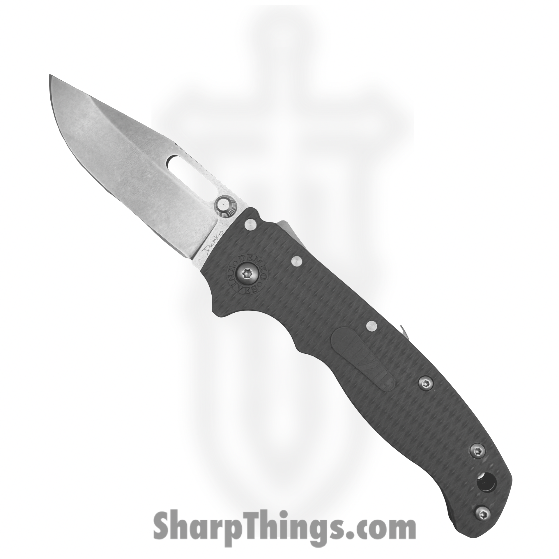 DEMAD20F2102_1.png Demko Knives - DEMAD20F2102 - AD 20.5 - Folding Knife - AUS-10A Stonewash Clip Point - Grivory - Grey - Image 1