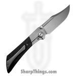 Gecko Customz KW - A1-2 - Dune - Folding Knife - M390 Stonewash Bowie - Marble CF Titanium - Black Gray - Image 2