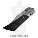 Gecko Customz KW - A1-2 - Dune - Folding Knife - M390 Stonewash Bowie - Marble CF Titanium - Black Gray - Image 3
