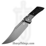 Gecko Customz KW - A1-2 - Dune - Folding Knife - M390 Stonewash Bowie - Marble CF Titanium - Black Gray - Image 4