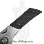 Gecko Customz KW - A1-2 - Dune - Folding Knife - M390 Stonewash Bowie - Marble CF Titanium - Black Gray - Image 5