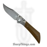 Gecko Customz KW - A3-3 - Dune - Folding Knife - M390 Stonewash Bowie - Canvas Micarta Titanium - Tan Gray