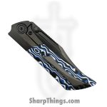 Gecko Customz KW - A5-1 - Dune - Folding Knife - M390 Coated Bowie - Titanium Gmascus - Blue White - Image 3
