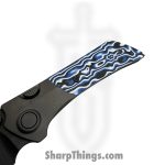 Gecko Customz KW - A5-1 - Dune - Folding Knife - M390 Coated Bowie - Titanium Gmascus - Blue White - Image 5