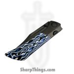Gecko Customz KW - A5-1 - Dune - Folding Knife - M390 Coated Bowie - Titanium Gmascus - Blue White - Image 6