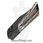 Gecko Customz KW - A6-1 - Dune - Folding Knife - M390 Coated Bowie - Titanium Gmascus - Orange Blue Black - Image 4