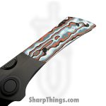 Gecko Customz KW - A6-1 - Dune - Folding Knife - M390 Coated Bowie - Titanium Gmascus - Orange Blue Black - Image 6