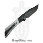 Gecko Customz KW - A7 - Dune - Folding Knife - M390 Coated Bowie - Titanium Twill CF - Silver Black - Image 2