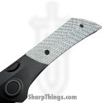 Gecko Customz KW - A7 - Dune - Folding Knife - M390 Coated Bowie - Titanium Twill CF - Silver Black - Image 4