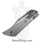 Gecko Customz KW - A8-1 - Dune - Folding Knife - M390 Satin Bowie - Titanium Twill CF - Silver Gray - Image 3