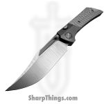 Gecko Customz KW - A8-1 - Dune - Folding Knife - M390 Satin Bowie - Titanium Twill CF - Silver Gray - Image 4