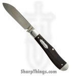 Jack Wolf Knives - EUREK-01-EBONY - Eureka - Folding Knife - 14C28N Satin Spey - Ebony Wood - Black