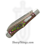 Jack Wolf Knives - EUREK-01-CC-WAT-SUG - Eureka - Folding Knife - 14C28N Satin Spey - Camo Carbon - Watermelon Sugar - Image 2