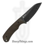 Kizer Cutlery - KI1135A2 - Field Mouse - Fixed Blade Knife - 3 Layer Composite Steel Acid Wash Sheepsfoot - Glow Canvas Micarta - Brown - Image 2