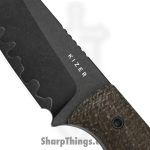 Kizer Cutlery - KI1135A2 - Field Mouse - Fixed Blade Knife - 3 Layer Composite Steel Acid Wash Sheepsfoot - Glow Canvas Micarta - Brown - Image 4