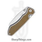 Kizer Cutlery - KI3738A1 - Wharning - Folding Knife - S45VN Satin Wharncliffe - Aluminum Norplex UltreX Micarta - Brown Silver - Image 5