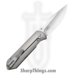 Kizer Cutlery - KI4784A2 - Harpoon - Folding Knife - ELMAX Satin Drop Point - Titanium Norplex UltreX Micarta - Gray Black - Image 2