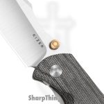 Kizer Cutlery - KI4784A2 - Harpoon - Folding Knife - ELMAX Satin Drop Point - Titanium Norplex UltreX Micarta - Gray Black - Image 3