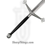 Kingston Arms - KIN36131 - Scottish Claymore - Fixed Blade Knife - 65Mn Satin Sword - Leather Wrapped - Black - Image 2