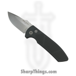 ProTech - LG405 - Les George Short Bladed Rockeye - Automatic Knife - S35VN Stonewash Drop Point - Aluminum - Black