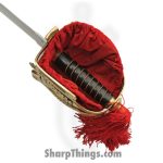 India Made - PA910991 - Scottish Sword - Fixed Blade Knife - Stainless Satin Sword - Brass Hilt Basket - Red Gold - Image 4