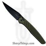 ProTech - PN1103-BW Green - Avalon - Folding Knife - CPM MagnaCut Coated Drop Point - Knurled Aluminum - Battleworn Green