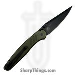 ProTech - PN1103-BW Green - Avalon - Folding Knife - CPM MagnaCut Coated Drop Point - Knurled Aluminum - Battleworn Green - Image 2