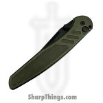 ProTech - PN1103-BW Green - Avalon - Folding Knife - CPM MagnaCut Coated Drop Point - Knurled Aluminum - Battleworn Green - Image 4