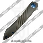 Alliance Designs - POBB-28 - Preowned Anchovy - Folding Knife - RWL34 Steel Belt Satin Trailing Point - Titanium - Silver|Blue - Image 3