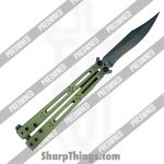 HOM Designs - POBB-32 - Preowned Basilisk-R - Balisong - 154CM Black Recurve - G-10 - Black - Image 2