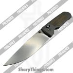 Ohlone Knives - POBB-38 - Preowned Goat AXL w/ pen - Folding Knife - M390 Stonewash Drop Point - Titanium - Grey|Green - Image 5