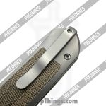 Ohlone Knives - POBB-38 - Preowned Goat AXL w/ pen - Folding Knife - M390 Stonewash Drop Point - Titanium - Grey|Green - Image 8