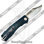 Petrified Fish - POBB-39 - Preowned Victor PFP03 - Folding Knife - K110 Satin Clip Point - Micarta - Blue - Image 2