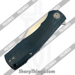 Petrified Fish - POBB-39 - Preowned Victor PFP03 - Folding Knife - K110 Satin Clip Point - Micarta - Blue - Image 3