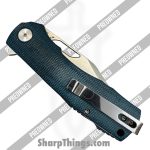 Petrified Fish - POBB-39 - Preowned Victor PFP03 - Folding Knife - K110 Satin Clip Point - Micarta - Blue - Image 4