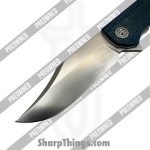Petrified Fish - POBB-39 - Preowned Victor PFP03 - Folding Knife - K110 Satin Clip Point - Micarta - Blue - Image 5