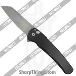 Protech - POBB-41 - Preowned Malibu RT 5201 - Folding Knife - 20CV Stonewash Reverse Tanto - Aluminum - Black