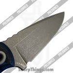 T.Kell Knives - POBB-46 - Preowned Combatant w/ Custom Scales - Fixed Blade Knife - 80CRV2 Nickel Boron Drop Point - G10 - Black|Blue - Image 3