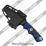 T.Kell Knives - POBB-46 - Preowned Combatant w/ Custom Scales - Fixed Blade Knife - 80CRV2 Nickel Boron Drop Point - G10 - Black|Blue - Image 5
