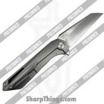 Twosun - POBB-48 - Preowned TS298 - Folding Knife - 14C28N Belt Satin Wharncliffe - Titanium - Grey - Image 2