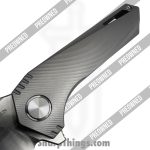 Twosun - POBB-48 - Preowned TS298 - Folding Knife - 14C28N Belt Satin Wharncliffe - Titanium - Grey - Image 5