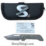 Simeon - SCKRINOA826 - Rhinox Ramen Milling - Folding Knife - S35VN Stonewash Tanto - Titanium - Natural - Image 13